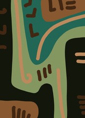 Abstract image for printing. Picture for modern interiors. The picture is painted by hand on a tablet. © neurostructure