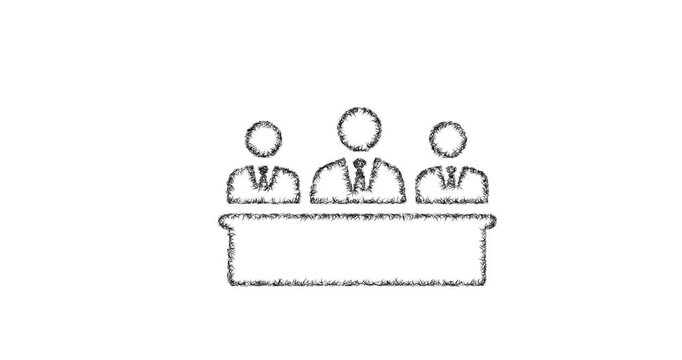 Sketch job interview panel icon animation - smooth progressive reveal