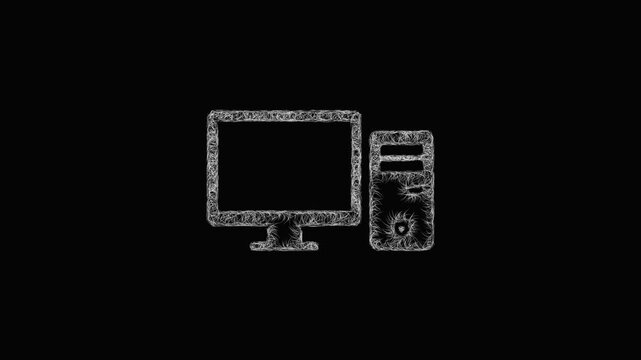 Sketch computer hardware icon animation - smooth progressive reveal