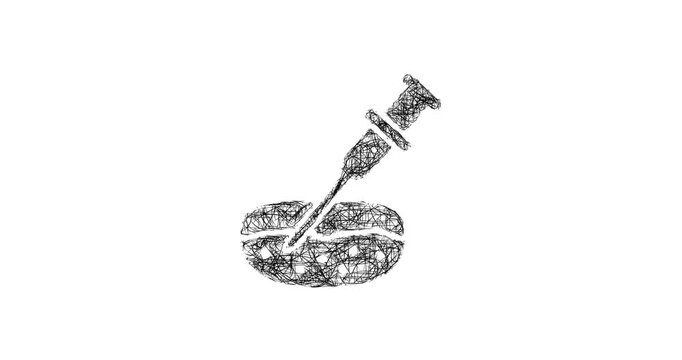 Sketch biopsy icon animation - smooth progressive reveal