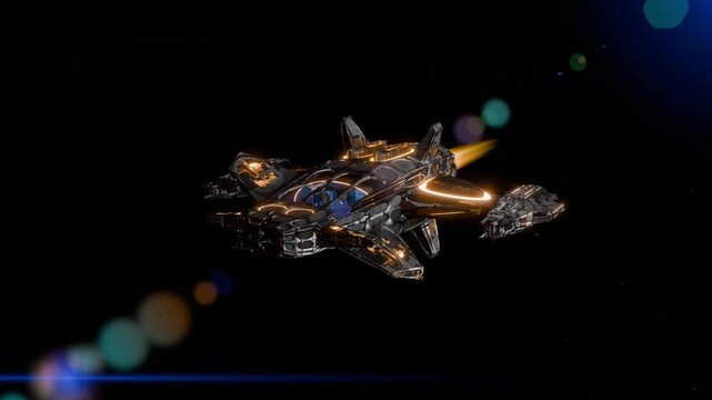 An extraterrestrial alien spaceship in space.
