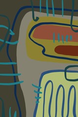 Abstract image for printing. Picture for modern interiors. The picture is painted by hand on a tablet. © neurostructure