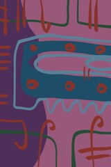Abstract image for printing. Picture for modern interiors. The picture is painted by hand on a tablet. © neurostructure