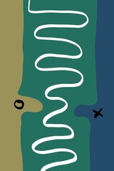 Abstract image for printing. Picture for modern interiors. The picture is painted by hand on a tablet. © neurostructure