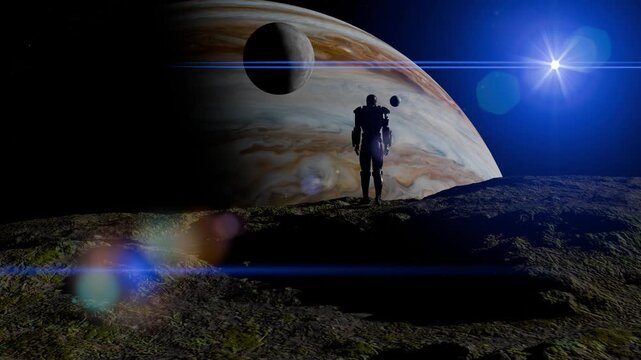 
A science fiction scene in a fantasy world with spaceships and space stations.