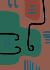 Abstract image for printing. Picture for modern interiors. The picture is painted by hand on a tablet. © neurostructure