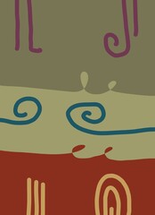 Abstract image for printing. Picture for modern interiors. The picture is painted by hand on a tablet. © neurostructure