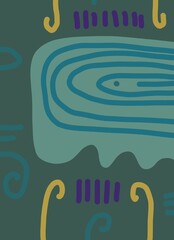 Abstract image for printing. Picture for modern interiors. The picture is painted by hand on a tablet. © neurostructure