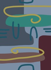 Abstract image for printing. Picture for modern interiors. The picture is painted by hand on a tablet. © neurostructure