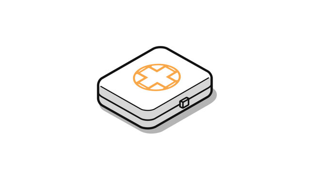 Isometric first aid kit medical case.