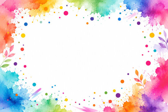 Vivid Multicolor Watercolor Background Template with Splash and Artistic Flow