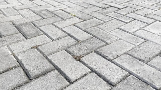 Herringbone Paving Block Texture Ground View Video