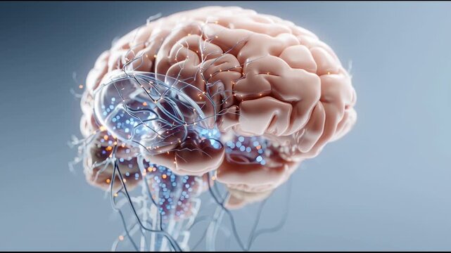 Epilepsy Brain Activity Medical Animation Showing Abnormal Neural Signals, Seizure Mechanism, EEG Brain Monitoring, Neuron Electrical Activity, Neurological Disorders and Advanced Neuroscience Researc