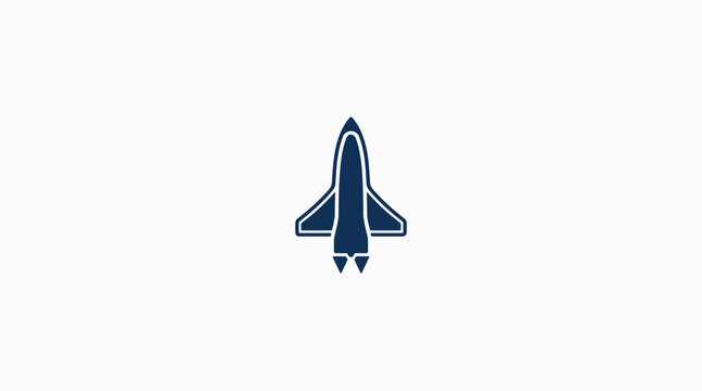 Stylized space shuttle spacecraft icon.