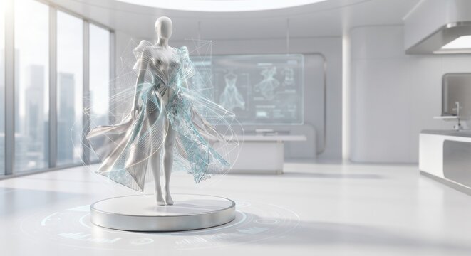Generative Fashion System Creating Mathematical Couture on Virtual Mannequin