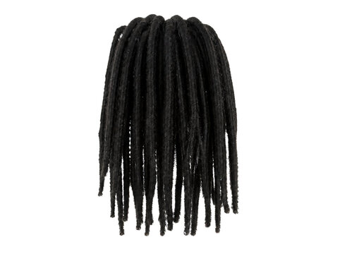 Black dreadlocks isolated on transparent background