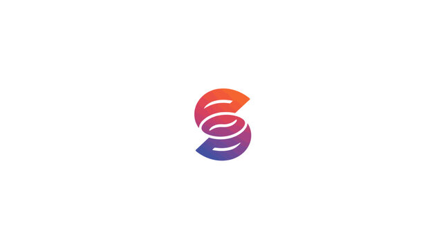 Abstract spiral logo with red and purple gradients.