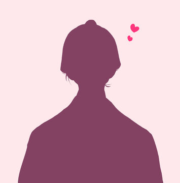 着物を着た男性　江戸時代　バストアップ　恋愛　シルエット