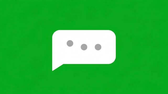 Animated Typing Chat Bubble Green Screen Dots