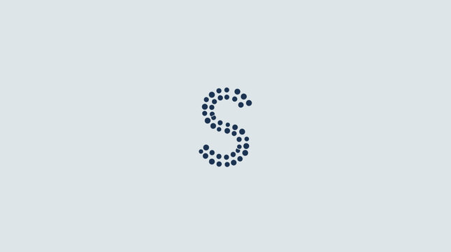 Dotted letter S alphabet logo design
