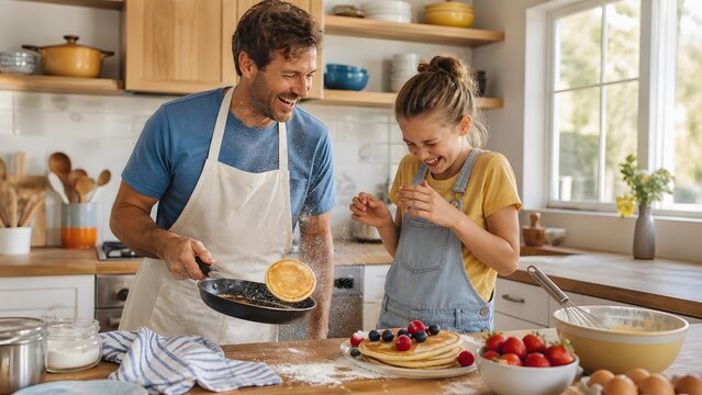 Chef cooking or person preparing and eating delicious food impressively visualized