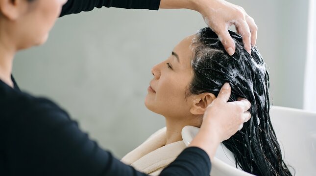 Person receiving a relaxing spa massage treatment perfectly illuminated