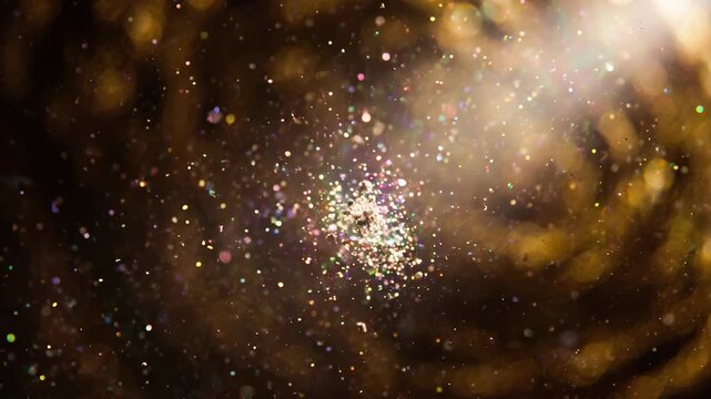 Floating iridescent dust in white tones, atmospheric dust bringing tranquility energy to advertising design work