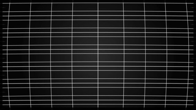 Abstract digital white wireframe grid on black background with fisheye distortion for high resolution 4K 60fps video motion graphic loop display