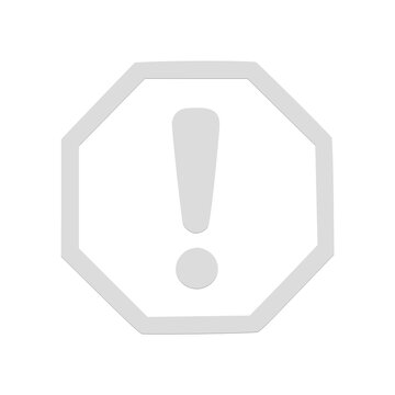 Exclamation mark symbol inside octagonal border for web interface warning