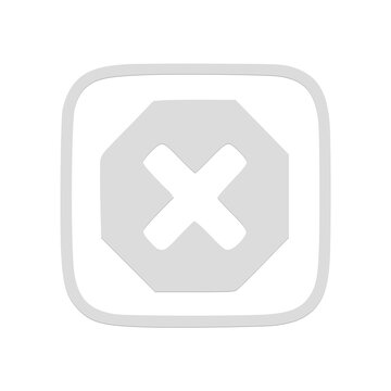 White cross mark icon within rounded square for error notifications