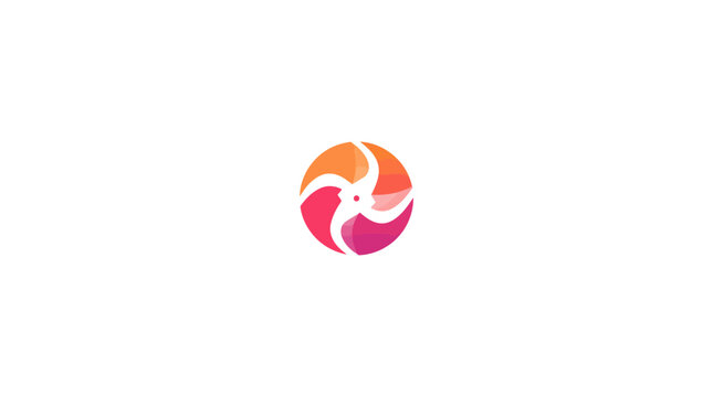 Colorful abstract circular vortex swirl logo icon