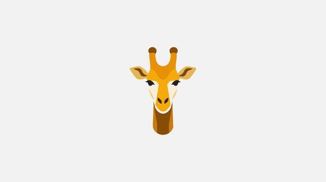 Flat vector giraffe head icon.