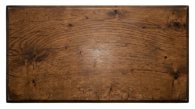 Top down view of a rustic dark brown wooden table surface with natural grain and texture patterns