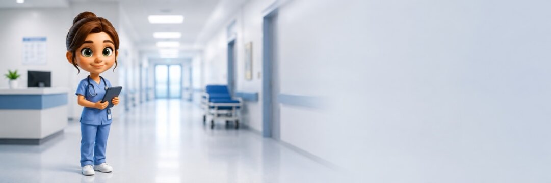 Smiling Nurse In A Hospital Corridor