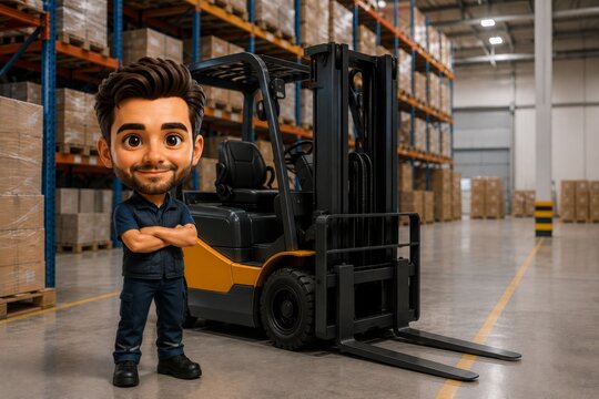 Forklift Operator in an Industrial Warehouse