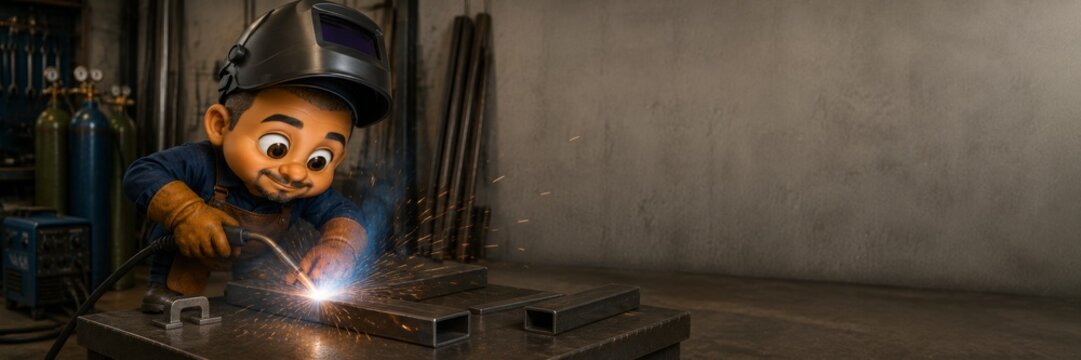Welder In An Industrial Workshop