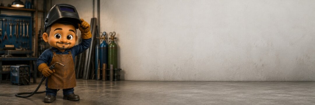 Welder In An Industrial Workshop