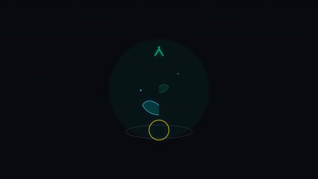 Minimalist Neon Leaf Icon Representing Eco-Technology and Sustainable Growth in Futuristic Style
