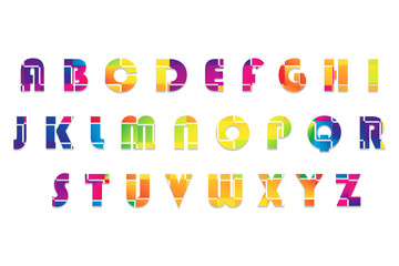Colorful Geometric Alphabet Set with Vibrant Abstract Pattern © Md Shoaib