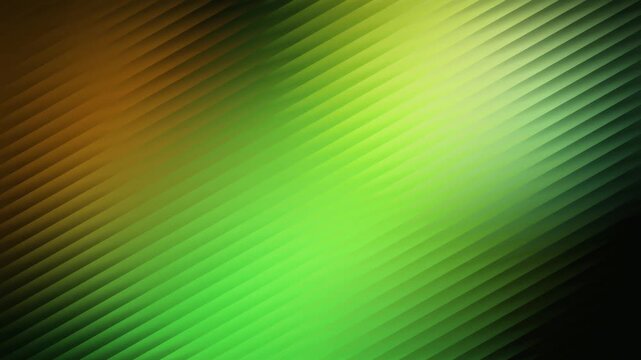abstract green and gold diagonal slats motion background seamless loop with glowing gradient light