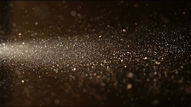 Glimmering suspended particles in umber tones, a purity dust motes overlay suited for video editing multimedia projects