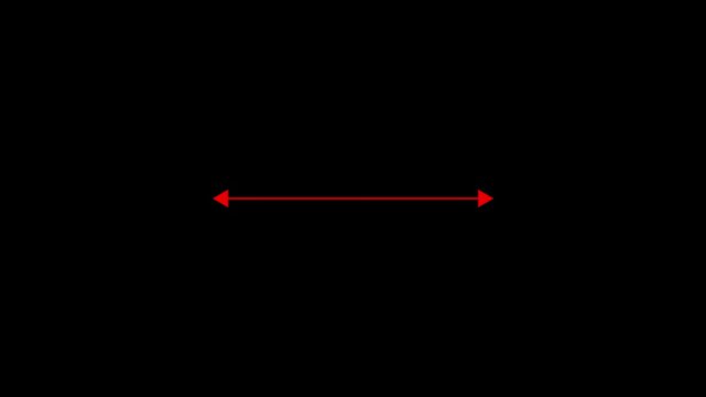 Red double-headed arrow animation on black background