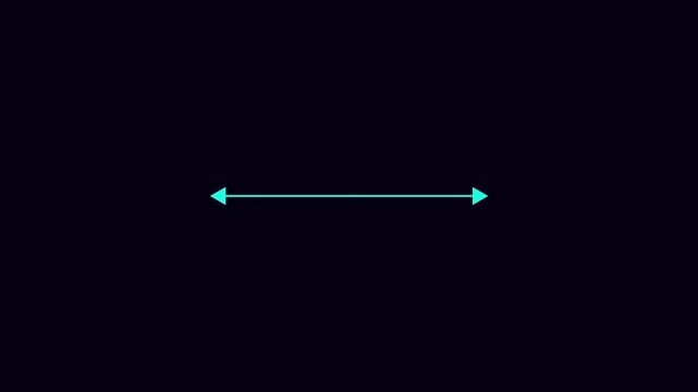 Minimalist double-headed arrow animation on dark background