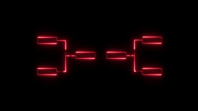Neon red tournament bracket hud for esports and sports competition