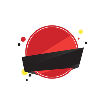 vector illustration of an abstract blank banner stiker red
