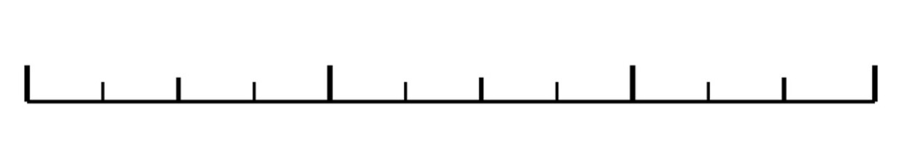 Set of black line segments with different tick marks for measurement or scale indicators isolated on transparent background © NURJAHAN