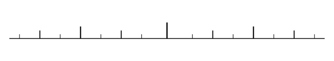 Horizontal ruler scale with different sized markings for measurement isolated on transparent background © NURJAHAN