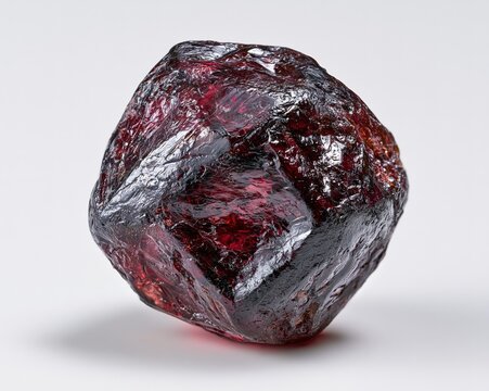 Red Garnet Gemstone with Shiny Surface