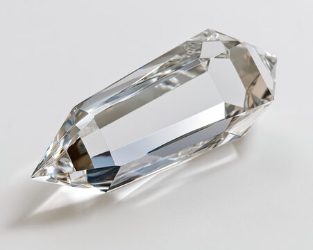Rectangular Crystal Prism Reflecting Light