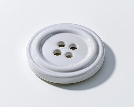 White Button with Four Holes